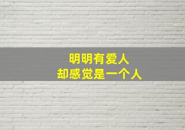 明明有爱人 却感觉是一个人